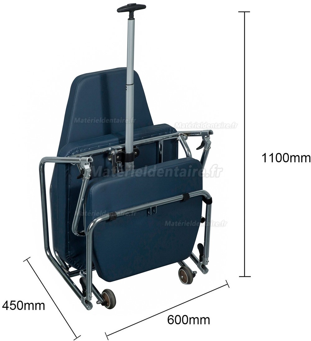 Greeloy GU-P101 Fauteuil portable pliable dentaire avec sac à dos noir + plateau à instruments