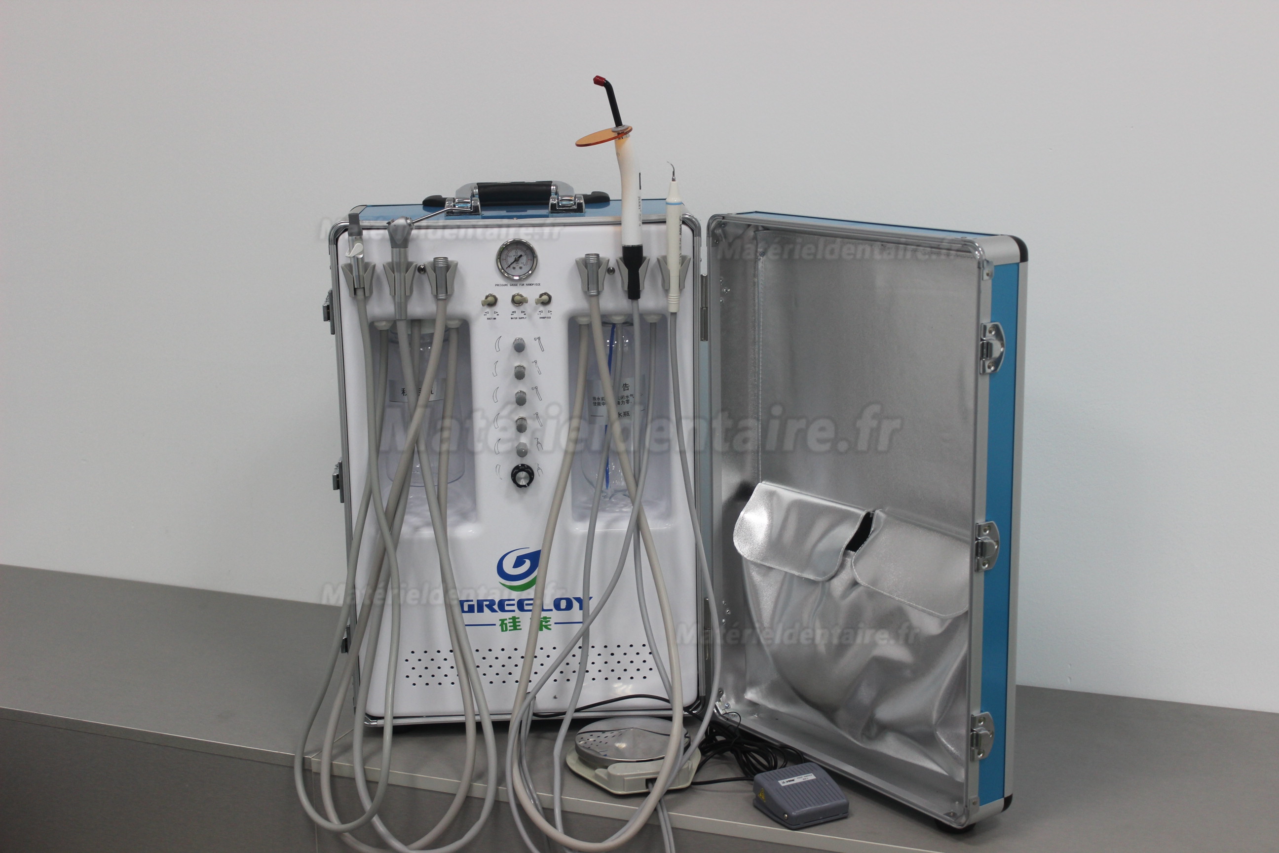 Greeloy® GU-P206S Unité Dentaire Portable avec Compresseur d'Air