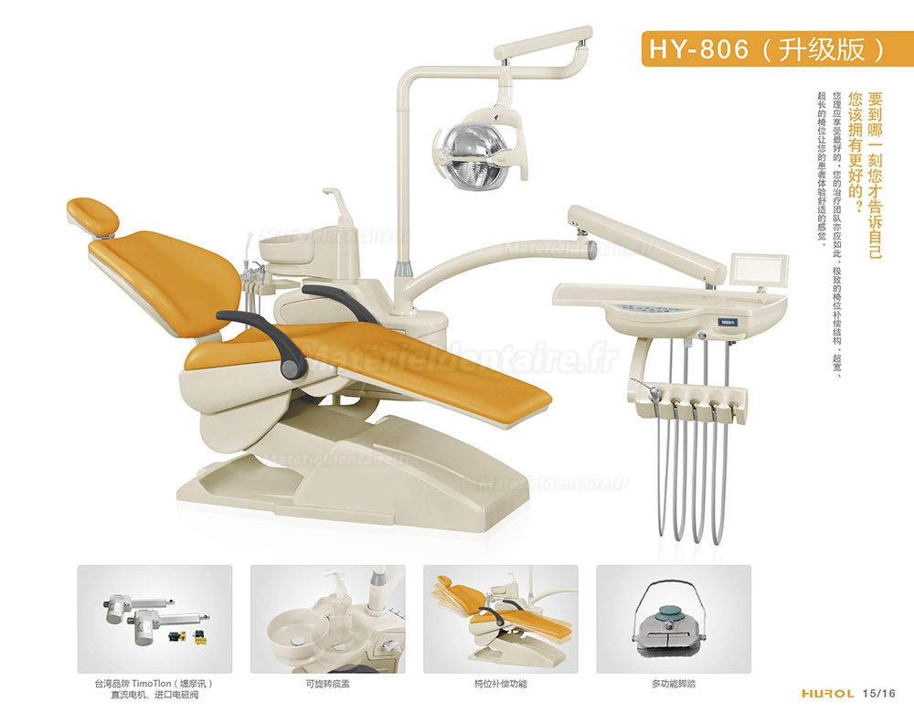 HY® HY-O-806-1-PU Fauteuil dentaire avec Certificat CE
