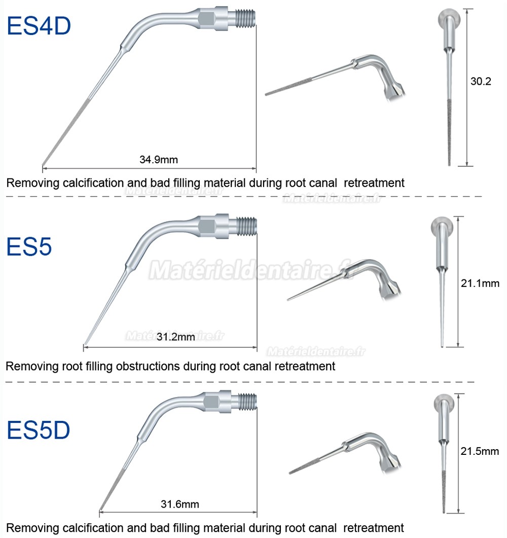 5 Pièces Refine® Inserts détartreurs pneumatique ES3D ES4D ES5D ES10D ES14 ES14D ES15 ES15D pour sirona détartreurs pneumatique