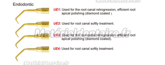 WOODPECKER® INSERTS A PIEZO CHIRURGIE ENDODONTIE KIT 4 INSERTS