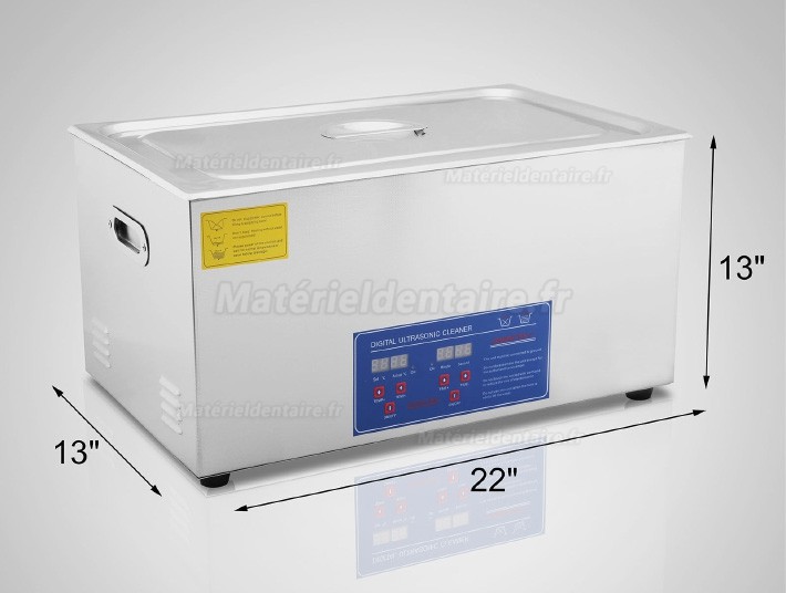 30L Nettoyeur à ultrasons Acier inoxydable chauffage Industrie w / Minuteur JPS-100A