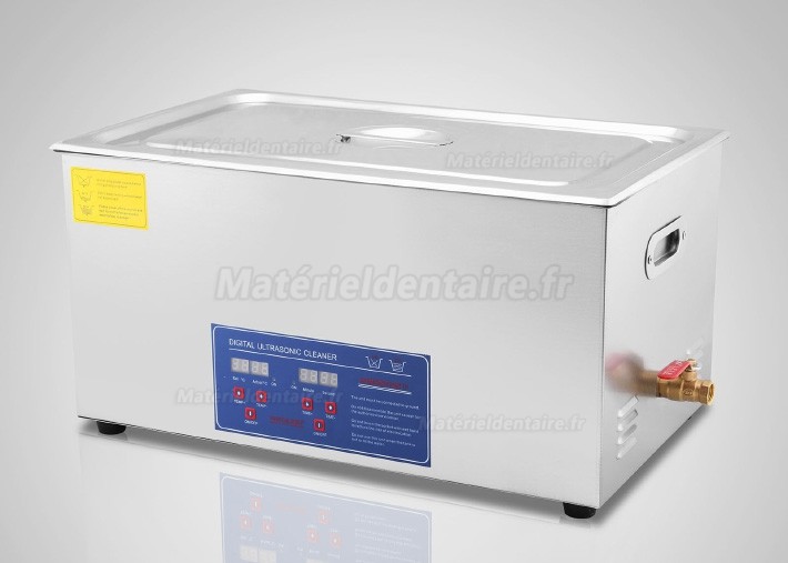 30L Nettoyeur à ultrasons Acier inoxydable chauffage Industrie w / Minuteur JPS-100A