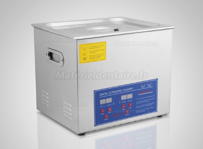 10L Nettoyeur à ultrasons Acier inoxydable chauffage Industrie w / Minuteur JPS-40A