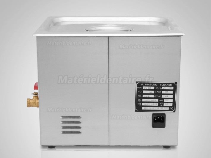 15L Nettoyeur à ultrasons Acier inoxydable chauffage Industrie w / Minuteur JPS-60A