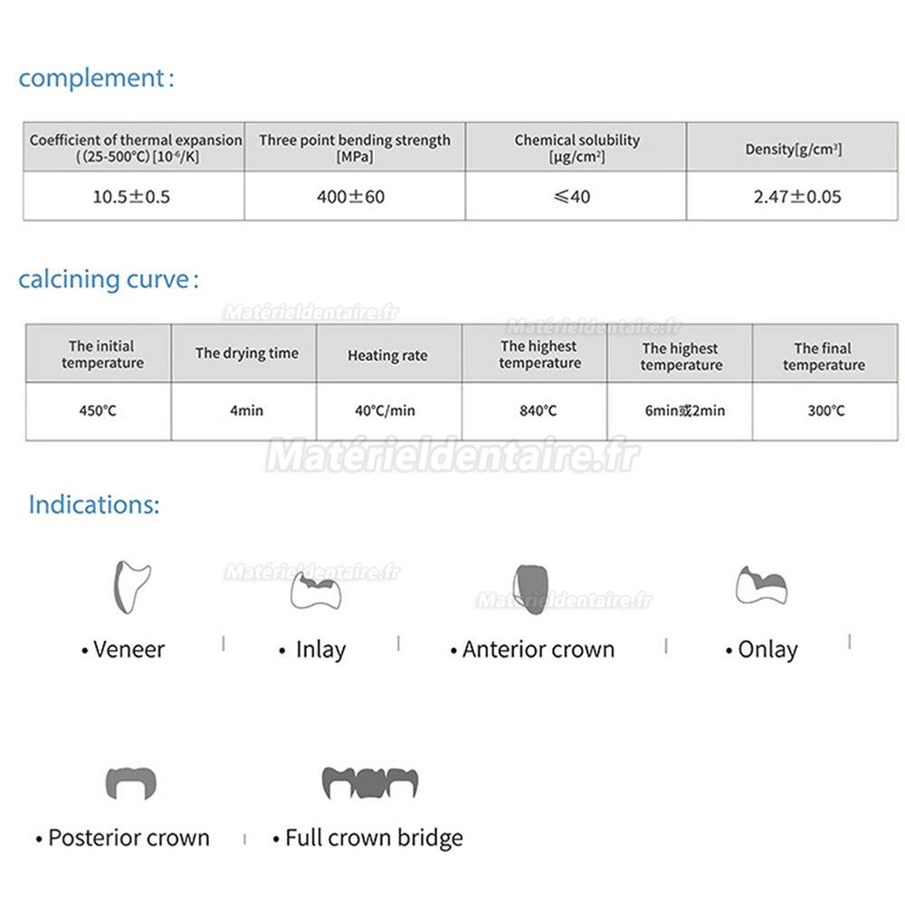 5 pièces B40 HT/LT blocs en disilicate de lithium dentaire E-max pour Sirona System