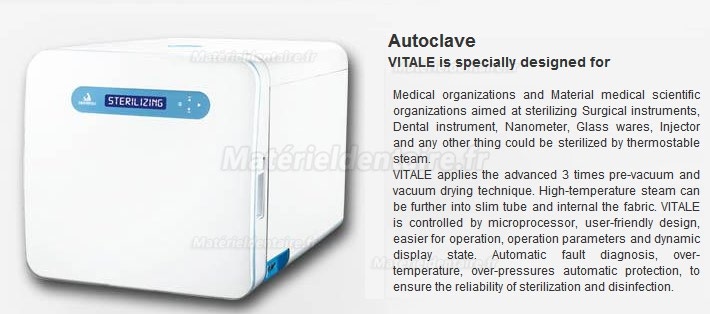 22L HISHINE® Vitale B Classe Stérilisateur d'autoclave 3 fois Pré-vacuum 