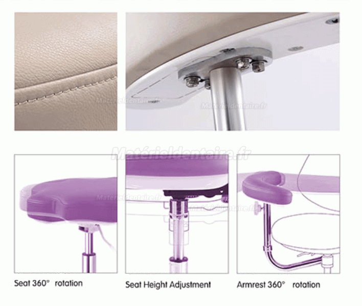 QY Siège dentaire Modèle Tabouret médical mobile Compact pour médecin dentiste QY-90B