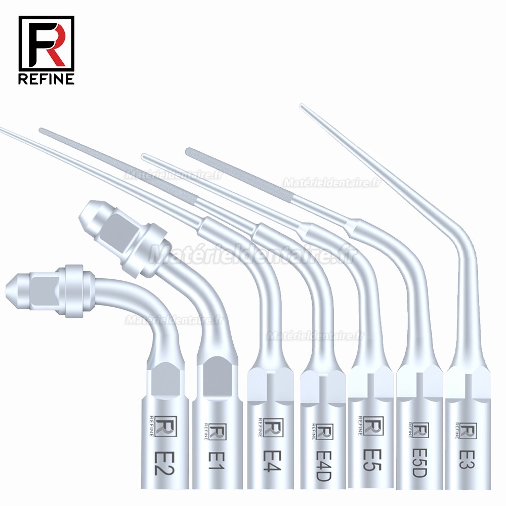 5 Pièces Refine® Inserts piézo en endodontie E1 E2 E3 E4 E4 E6 E7 E8 E9 E10 E11 E14 E15 compatible avec EMS MECTRON WOODPECKER