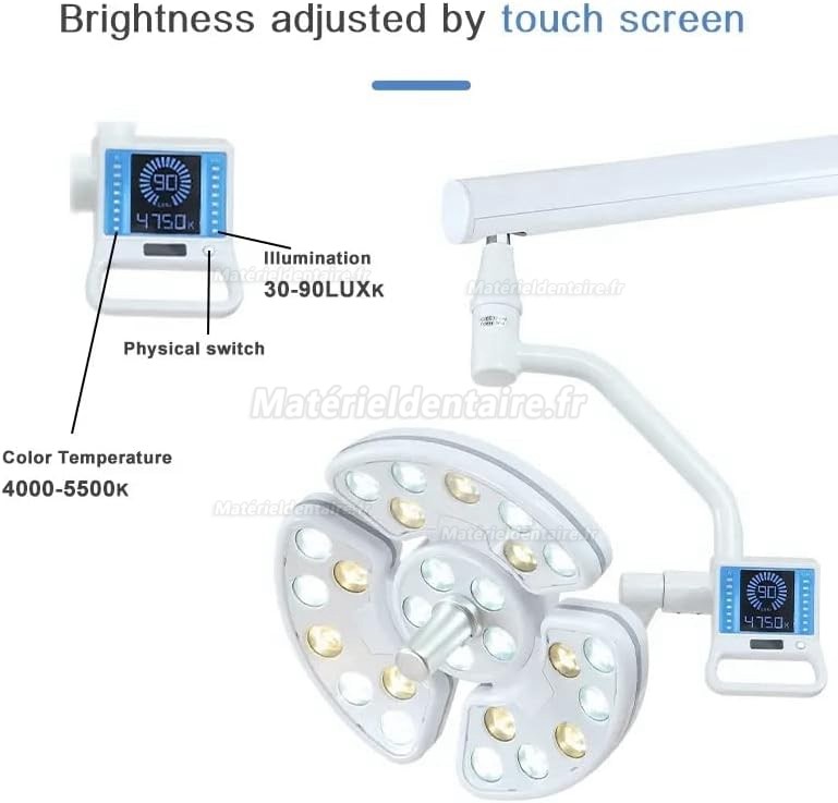 Saab® KY-P138-2 Lampe chirurgicale dentaire lampe LED scialytique (montée au plafond, 52 LED)