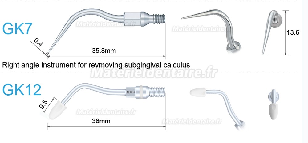 5 Pièces Refine® Inserts détartreurs pneumatique GK1 GK2 GK3 GK4 GK5 GK6 GK7 GK12 GK14 GK16 pour KAVO SONICflex