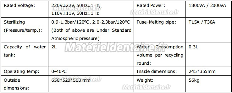 Sun® Autoclave dentaire 18L (Vacuum Steam)