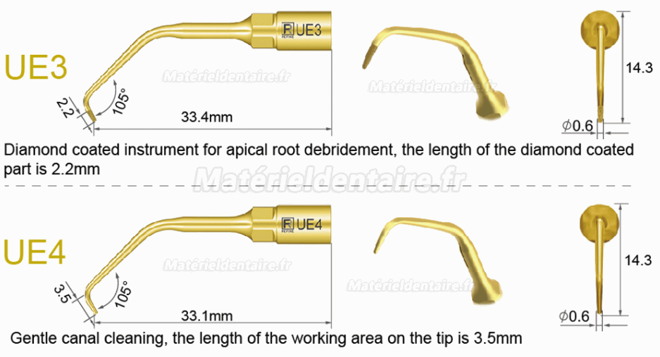 1 Pièces inserts piezosurgery pour endodontie UE1 UE2 UE3 UE4 compatible avec Mectron Woodpecker