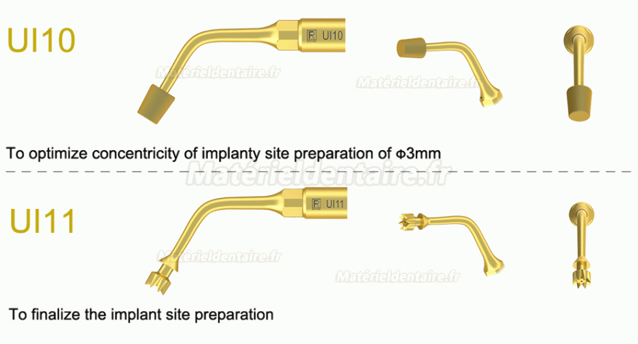 1 Pièces inserts piezosurgery pour implantologie Ul6 UI7 UI8 UI9 UI10 UI11 compatible avec Mectron Woodpecker Silfradent & Dmetec