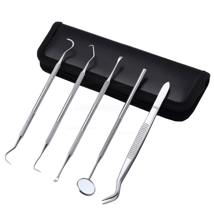 5pcs / set hygiène Soins dentaires dents Oral Bouche Scaler Miroir faucille Outils à main 5pcs / set hygiène Soins dentaires dents Oral Bouche Scaler Miroir faucille Outils à main