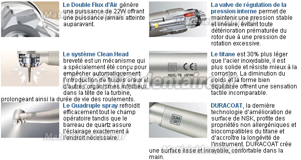 NSK® Turbine lumière Ti-Max X600L Tête Standard