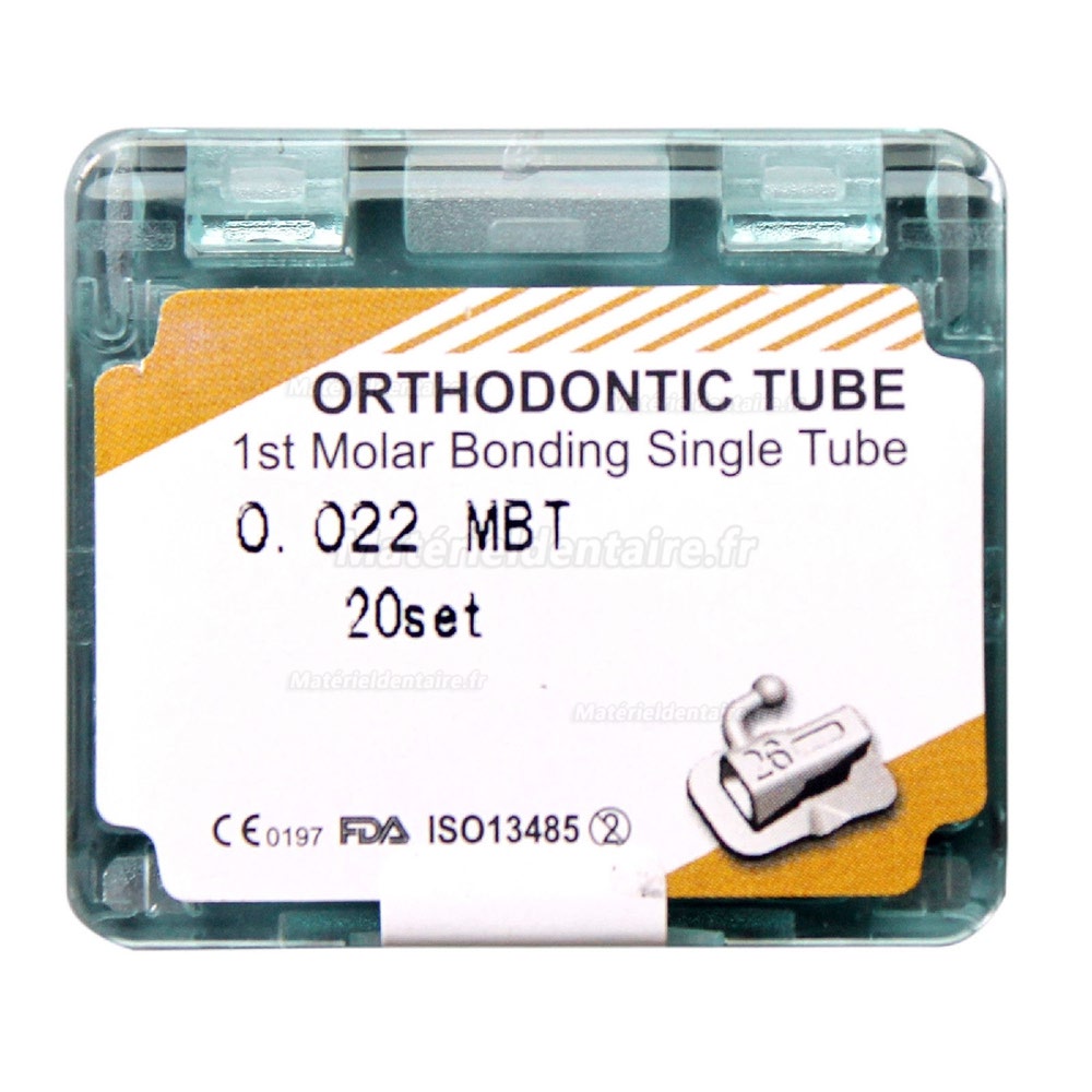Orthodontie dentaire Buccale Tube Collage Tube Simple MBT 0.022" 1er molaire 20 ensembles / boîte
