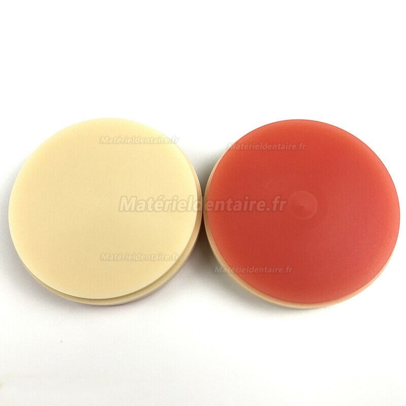 5 Pièces OD98*25mm Disques PMMA dentaire (bicolore A2 + rose matériau PMMA)