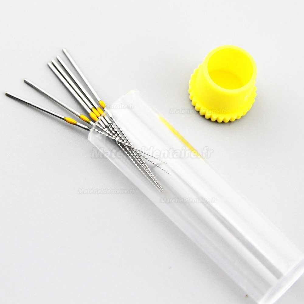 6pcs/Set Woodpecker Endodontiques NITI U-FILE pour nettoyage dentaire dentaire NITI Limes K 20#