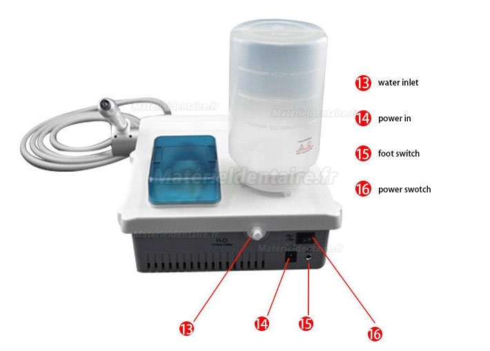 VRN®A8 Détartreur ultrasonique Contrôle sans fil Alimentation automatique en eau LED Compatible EMS