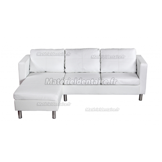 Canapé en cuir blanc pour bureau et salle d'attente