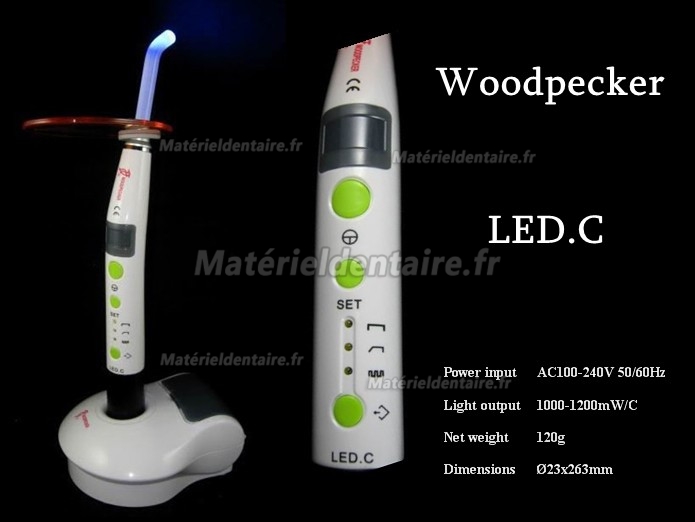 Woodpecker® Type C Lampe LED à photopolymériser 1000mw