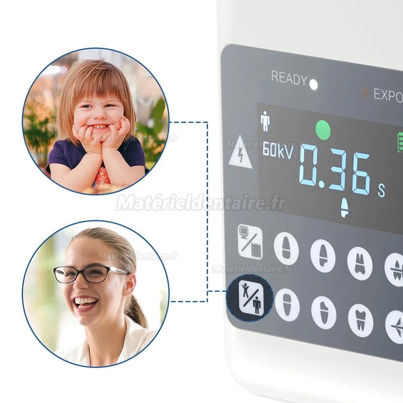 Machine radio dentaire (écran intégré) + capteur rvg dentaire sans fil iRay Pluto 0002XW