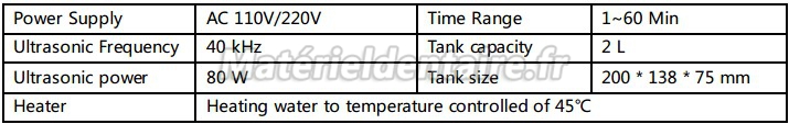 YJ® YJ5120-B Nettoyeur Ultrasonique 2L(Avec Minuteur&Réchauffeur)