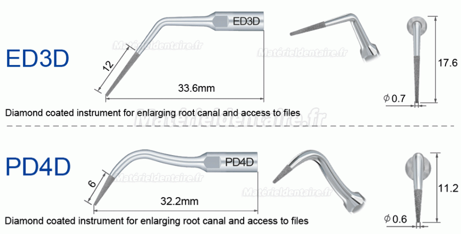 5 Pièces Refine® Inserts Piézo en Endodontie E3D E4D E5D E10D E11D E12D E14D E15D Compatible Avec Woodpecker EMS