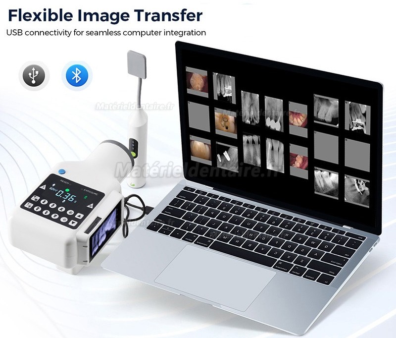 Machine radio dentaire (écran intégré) + capteur rvg dentaire sans fil iRay Pluto 0002XW